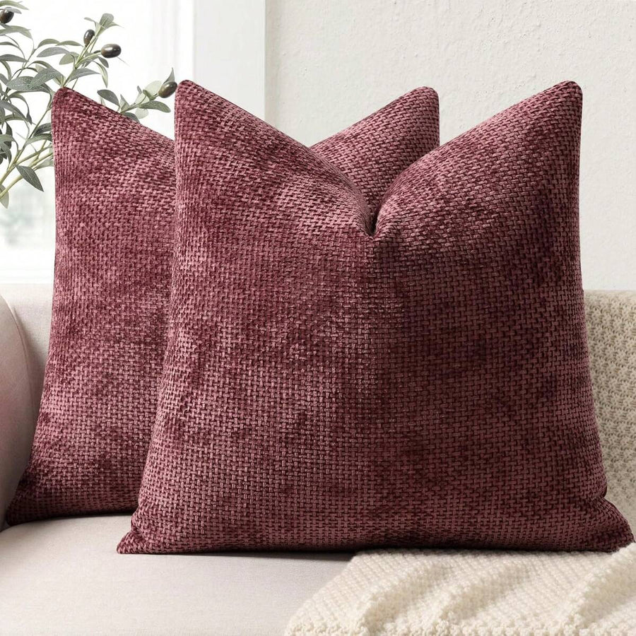 1pc Chenille Decorative Pillow Cover, Soft Woven Texture Luxury Cushion Cover For Bed And Living Room Sofa Throw Pillow